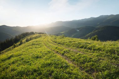 Gün zaman dağ manzara. Güzel doğal peyzaj