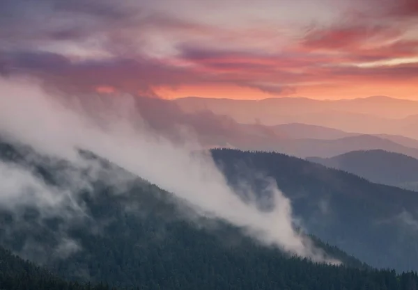 Hügellinien Bei Sonnenaufgang Wunderschöne Naturlandschaft — Stockfoto