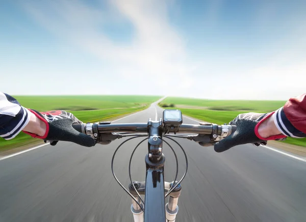 Radfahren Auf Der Straße Sport Und Aktives Leben — Stockfoto