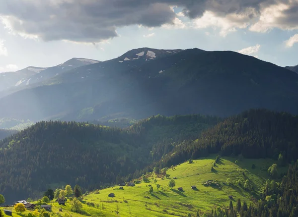 Horské Údolí Během Západu Slunce Krásné Naural Krajina Letním Období — Stock fotografie