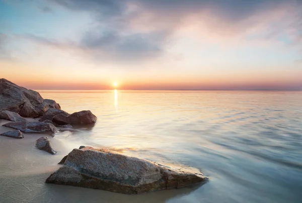 Seascape Saat Matahari Terbenam Indah Pemandangan Alam — Stok Foto