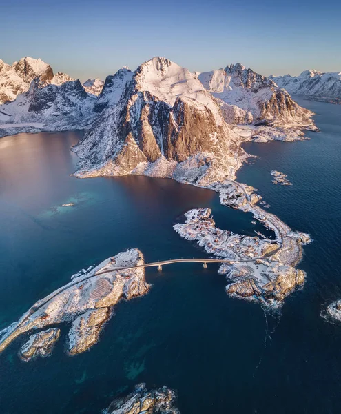 Luftaufnahme Der Norwegischen Insel Wunderschöne Naturlandschaft Norwegen — Stockfoto