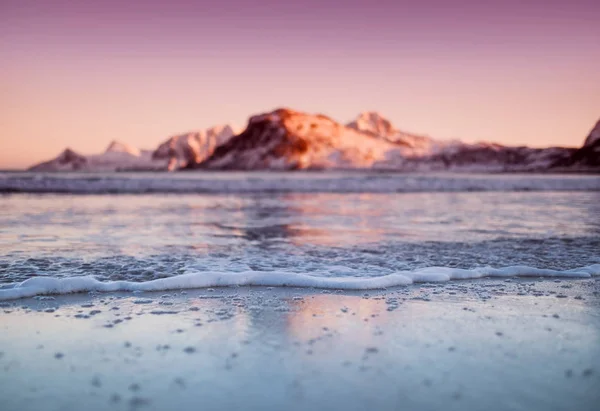 Zeegezicht Tijdens Zonsopgang Prachtige Natuurlijke Landschap Aan Kust — Stockfoto