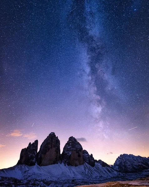 Pico Montaña Noche Italia Hermoso Paisaje Natural Noche — Foto de Stock