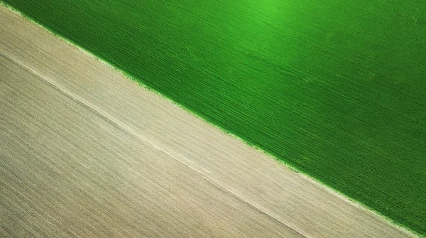 Campos Verdes Fondo Paisaje Agrícola Desde Aire —  Fotos de Stock