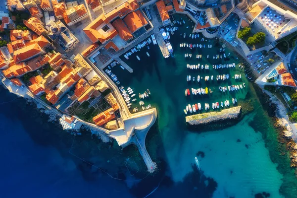 Dubrovnik Croatia Aerial View Old Town Vacation Adventure Town Sea — Stock Photo, Image