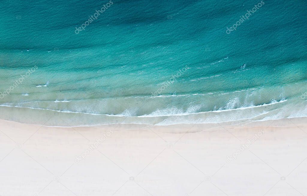 Iceland. Aerial view on the coast line. Beach and sea from air. Famous place in Iceland. Summer seascape from drone. Travel - image