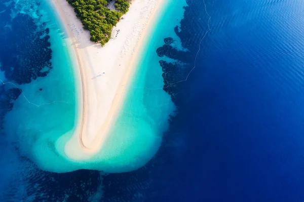 Hırvatistan Hvar Adası Bol Zlatni Rat Havadan Görünüm Havadan Plaj — Stok fotoğraf