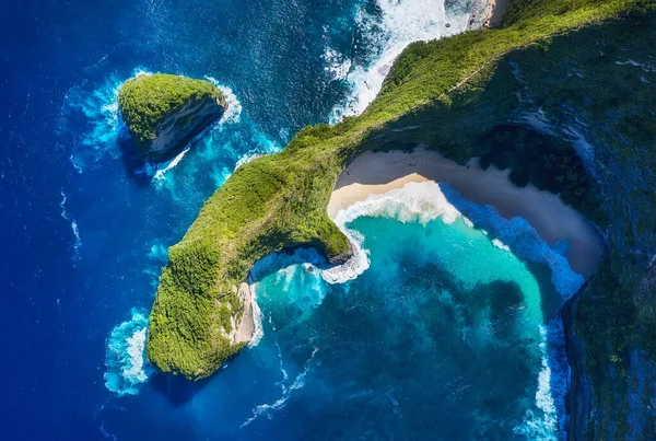 Vista Aérea Mar Capa Fundo Água Azul Turquesa Vista Superior — Fotografia de Stock