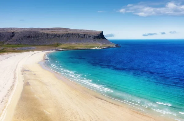 Islandia Vista Aérea Costa Océano Paisaje Islandia Durante Día Famoso — Foto de Stock