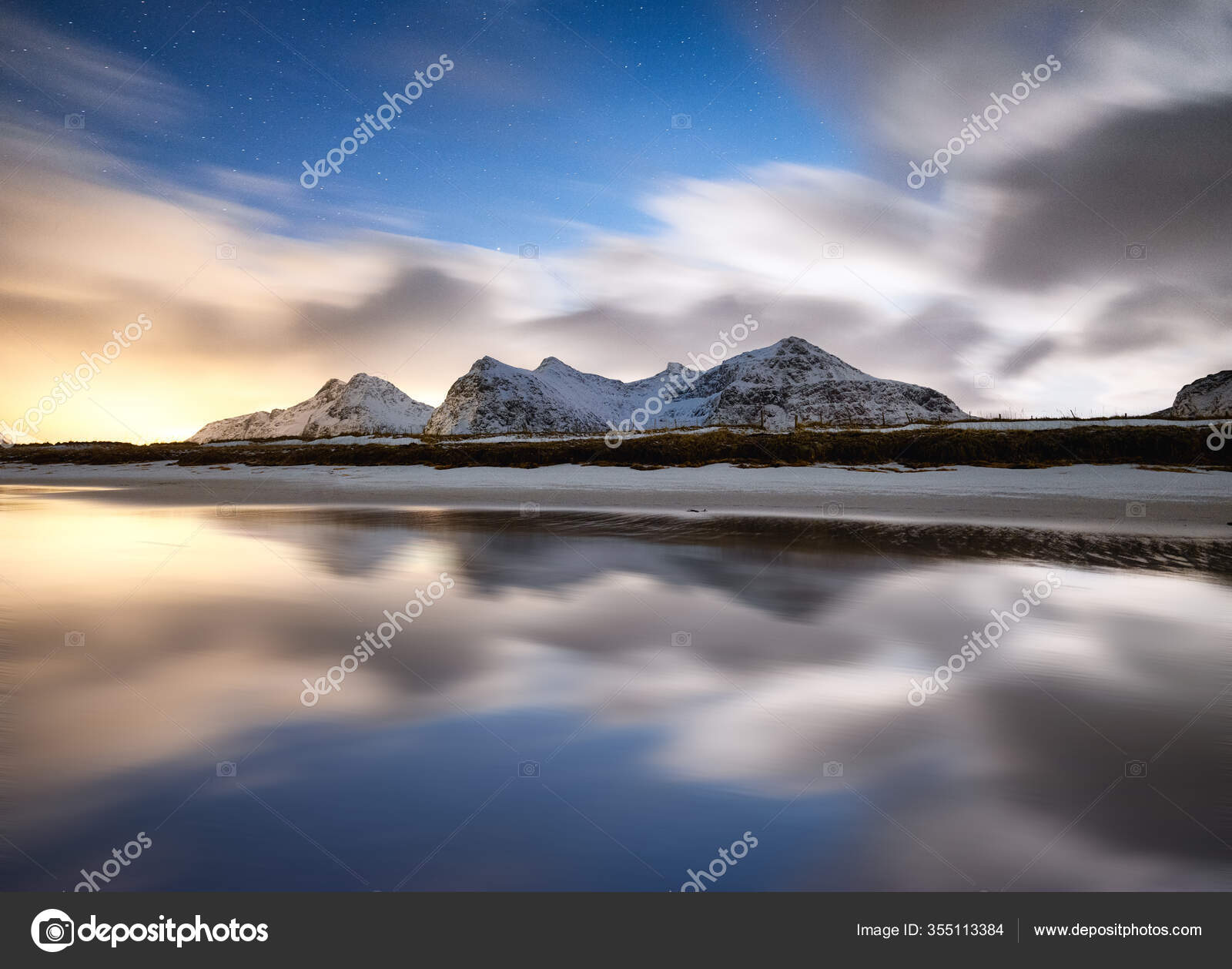 Mountains Sunrise Landscape Winter Reflection 