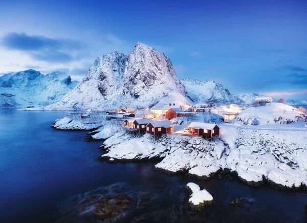 View House Hamnoy Village Lofoten Islands Norway Landscape Winter Time — Stock Photo, Image