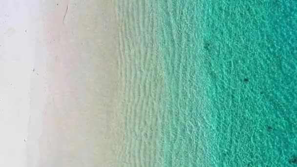 Küste Mit Wellen Als Hintergrund Von Oben Blauer Wasserhintergrund Von — Stockvideo