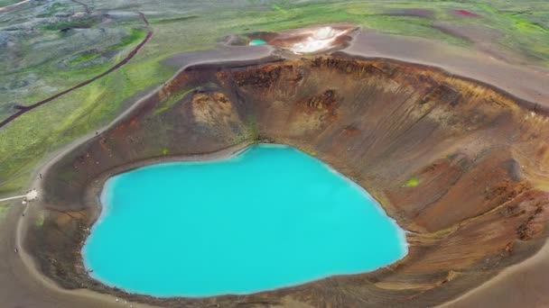 Luftaufnahme Von Island Luftlandschaft Über Dem Fluss Geysirtal Isländische Landschaft — Stockvideo