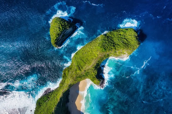 Vista Aérea Mar Rocas Fondo Agua Turquesa Desde Vista Superior — Foto de Stock