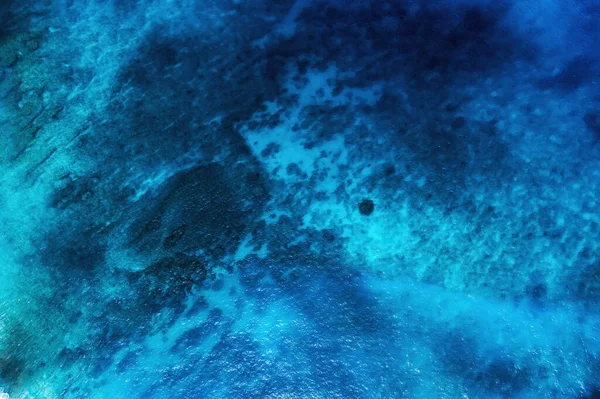 Seascape Bei Tag Wasser Als Hintergrund Türkisfarbener Wasserhintergrund Von Oben — Stockfoto
