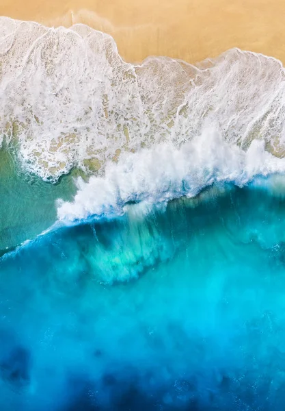 Coast Waves Background Top View Blue Water Background Drone Summer — Stock Photo, Image