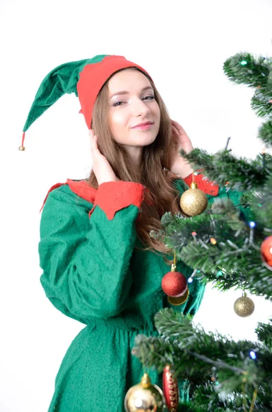 Ragazza in costume di Natale — Foto Stock