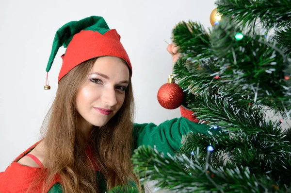 Kız Noel kostümü — Stok fotoğraf