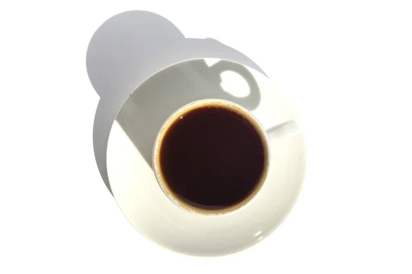 Eine Kleine Tasse Espresso Auf Einer Untertasse Der Sonne Weißer — Stockfoto