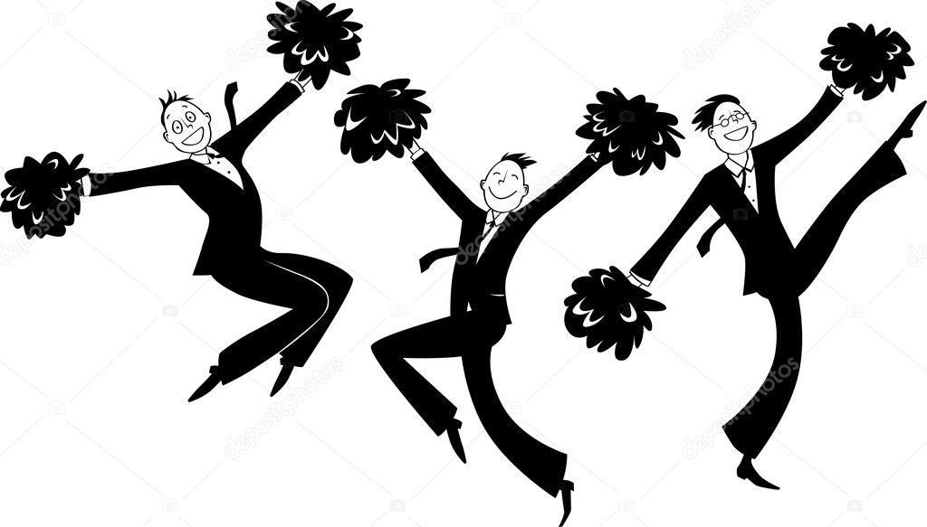 Business cheerleaders clip-art