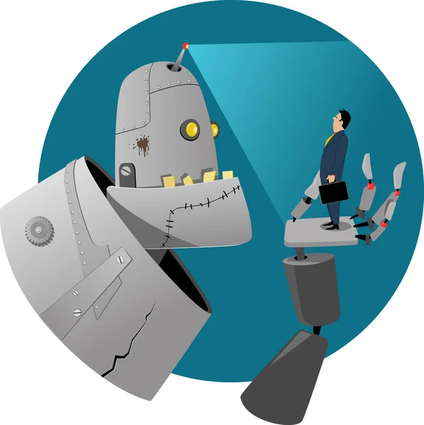 Giant robot i człowieka — Wektor stockowy