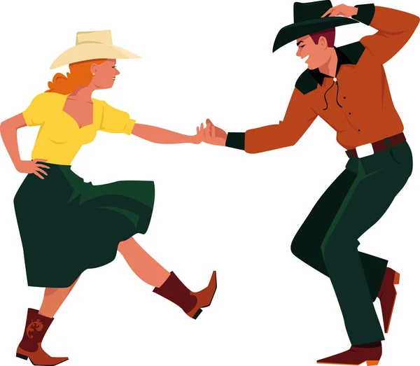 Country Western dancing — Stock Vector