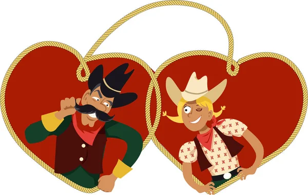 Cowboy Saint Valentin — Image vectorielle
