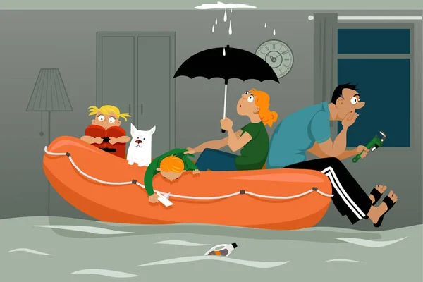 Flood in the house — Stock Illustration Flood in the house Stock Vector