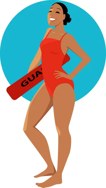 Female lifeguard character — Stock Vector