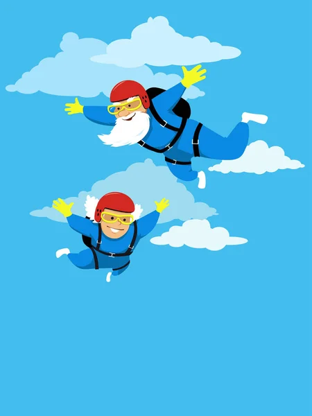 Senior skydivers tekens — Stockvector