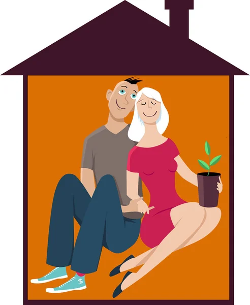 Starter Home Owners — Stock Vector