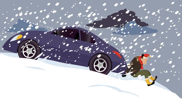 Winter driving troubles — Stock Vector