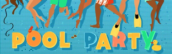 Banner de fiesta de piscina — Vector de stock