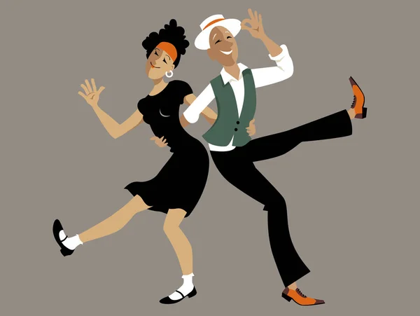 Bailarinas de Lindy Hop — Archivo Imágenes Vectoriales