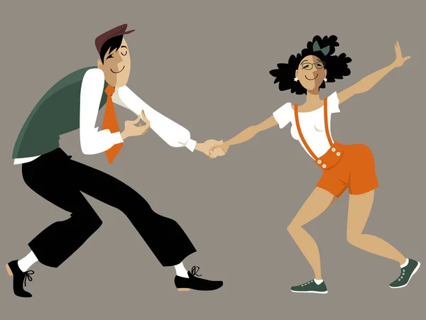 Lindy Hoppers danse — Image vectorielle