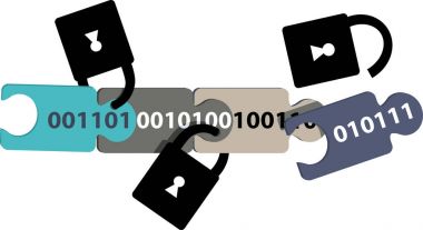 Blockchain güvenlik illüstrasyon