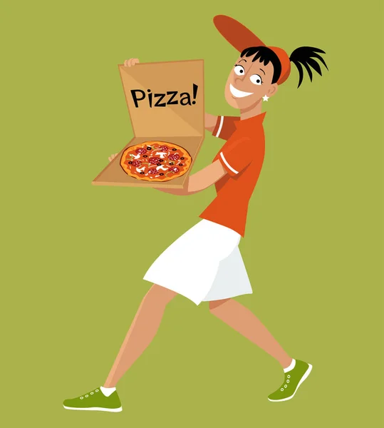 Піца доставки людини — стоковий вектор