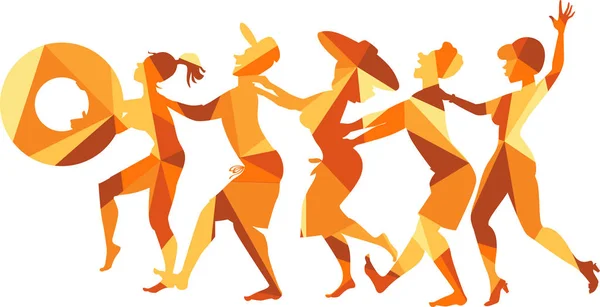 Conga line vector — Stock Vector