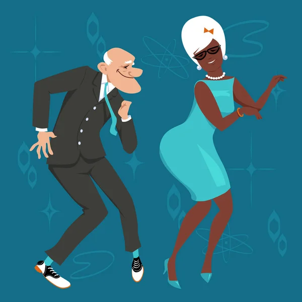 Dancing old people — Stock Vector