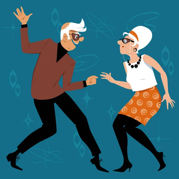 Baby boomers bailando — Vector de stock