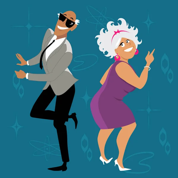 Baby boomers bailando — Vector de stock