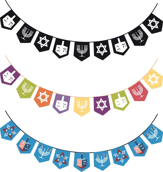 Hanukkah garlands vector — Stock Vector