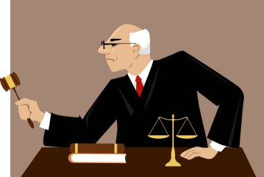 Judge in a courtroom clipart