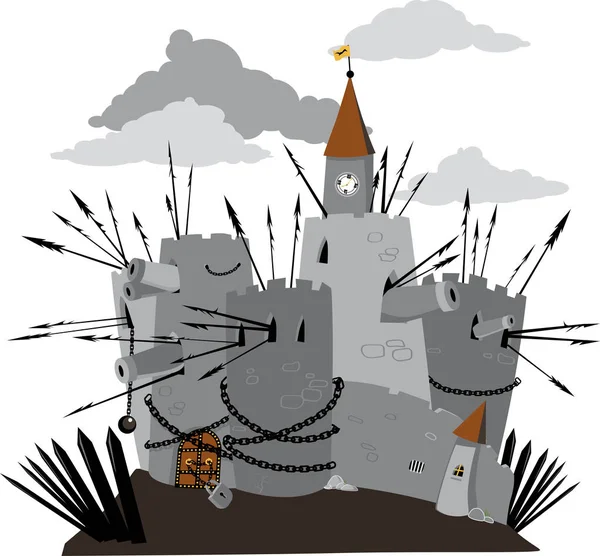 Cartoon kasteel verdediging — Stockvector