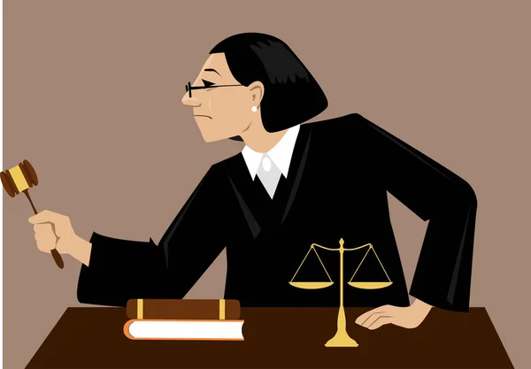 Női bíró a bíróság — Stock Vector