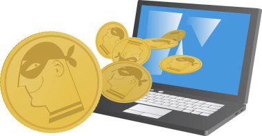 Cryptocurrence madencilik illüstrasyon