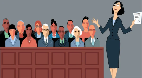Lawyer and jury — Stock Vector