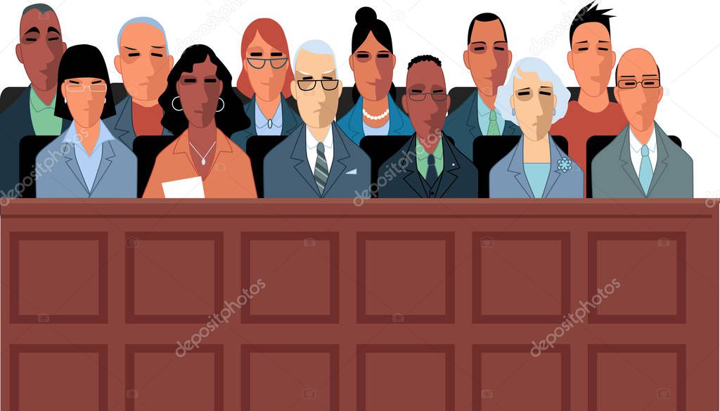 Trial jury illustration
