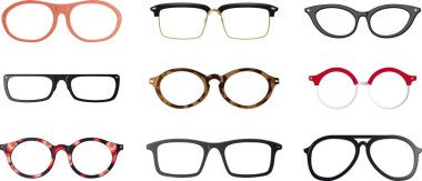 Set of vector glasses frames clipart